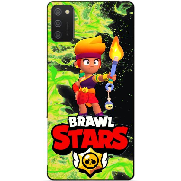 

Силиконовый бампер чехол Candy для Samsung A02s с Героем Brawl Stars Амбер