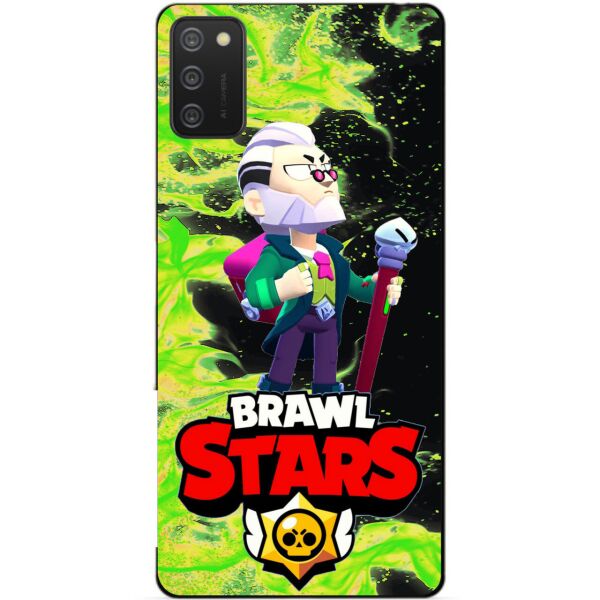 

Силиконовый бампер чехол Candy для Samsung A02s с Героем Brawl Stars Байрон
