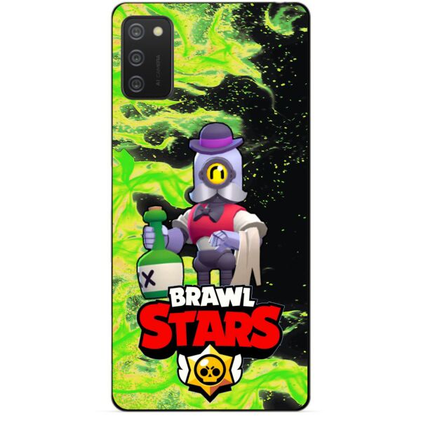 

Силиконовый бампер чехол Candy для Samsung A02s с Героем Brawl Stars Барли