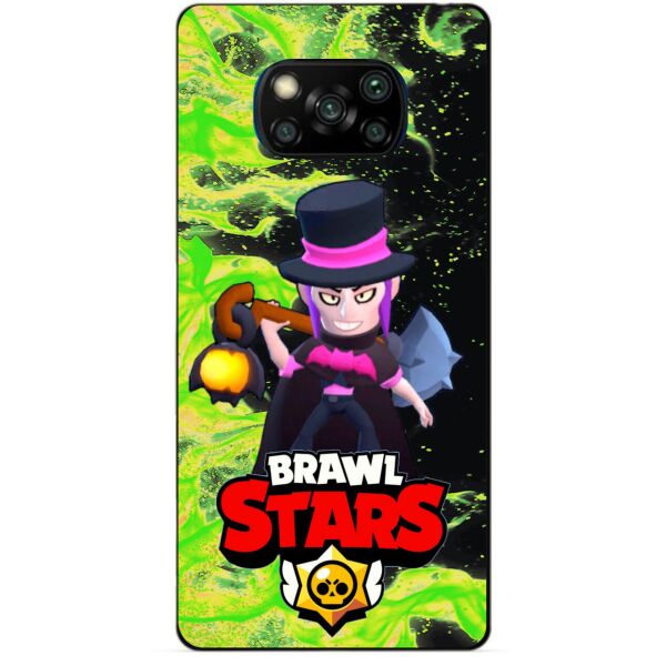 

Силиконовый бампер чехол Candy для Xiaomi Poco X3 с Героем Бравл Старс Мортис