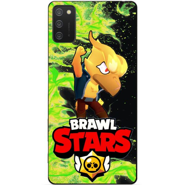 

Силиконовый бампер чехол Candy для Samsung A02s с Героем Brawl Stars Ворон Феникс