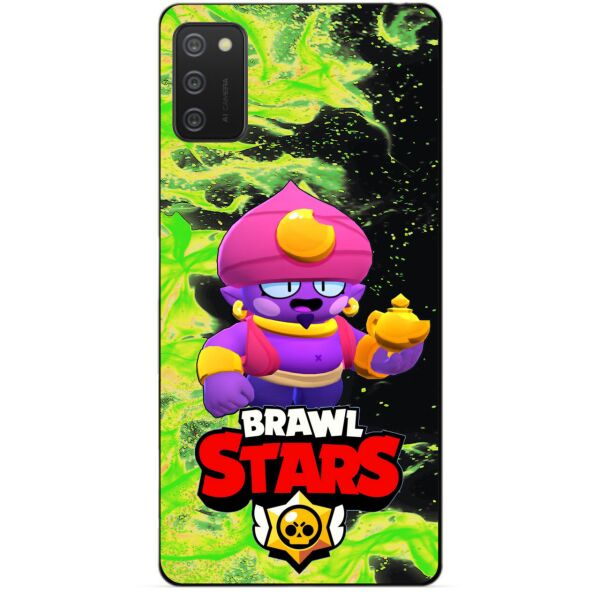 

Силиконовый бампер чехол Candy для Samsung A02s с Героем Brawl Stars Джин