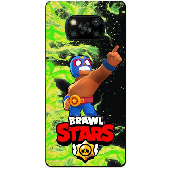

Силиконовый бампер чехол Candy для Xiaomi Poco X3 с Героем Бравл Старс Эль Примо