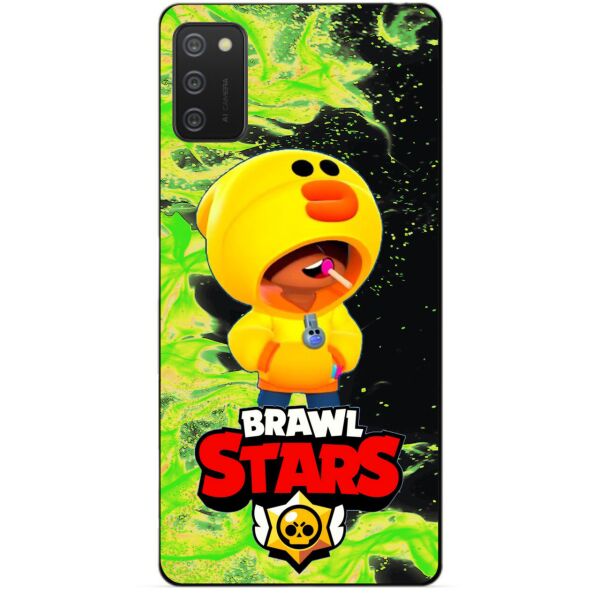 

Силиконовый бампер чехол Candy для Samsung A02s с Героем Brawl Stars Леон утка