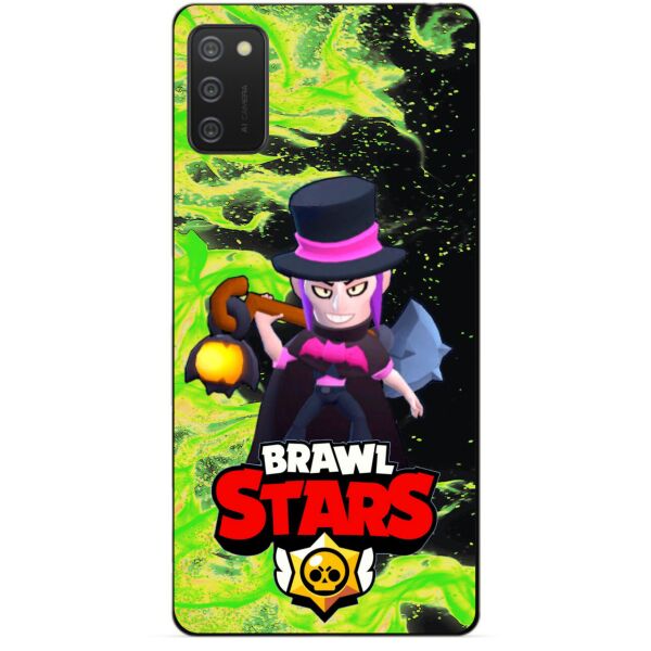 

Силиконовый бампер чехол Candy для Samsung A02s с Героем Brawl Stars Мортис