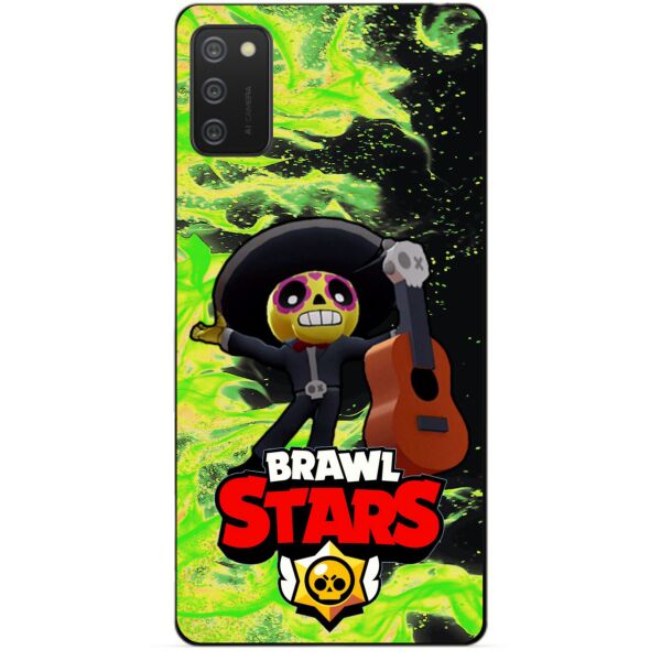 

Силиконовый бампер чехол Candy для Samsung A02s с Героем Brawl Stars Поко
