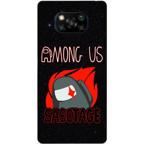 

Силиконовый бампер чехол Candy для Xiaomi Poco X3 с рисунком Саботаж Among Us