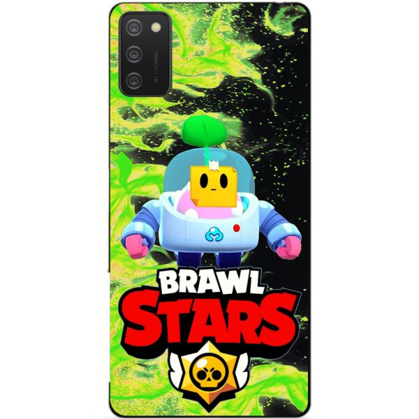 

Силиконовый бампер чехол Candy для Samsung A02s с Героем Brawl Stars Спраут