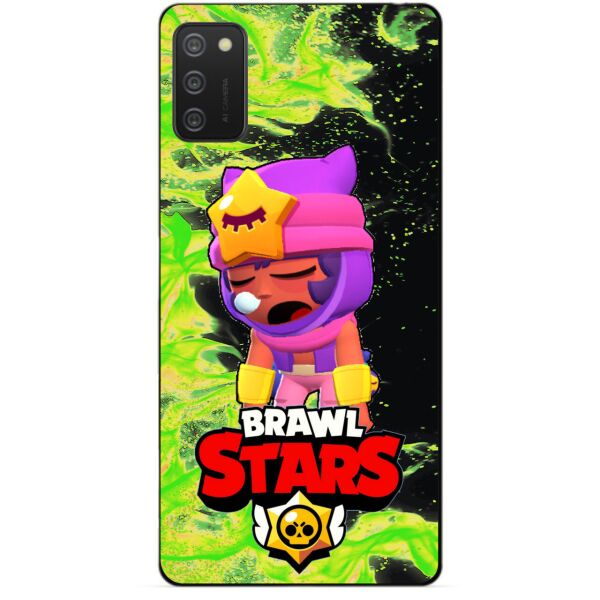 

Силиконовый бампер чехол Candy для Samsung A02s с Героем Brawl Stars Сэнди