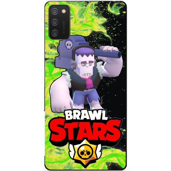 

Силиконовый бампер чехол Candy для Samsung A02s с Героем Brawl Stars Фрэнк
