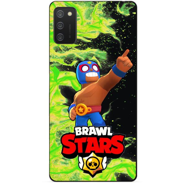 

Силиконовый бампер чехол Candy для Samsung A02s с Героем Brawl Stars Эль Примо