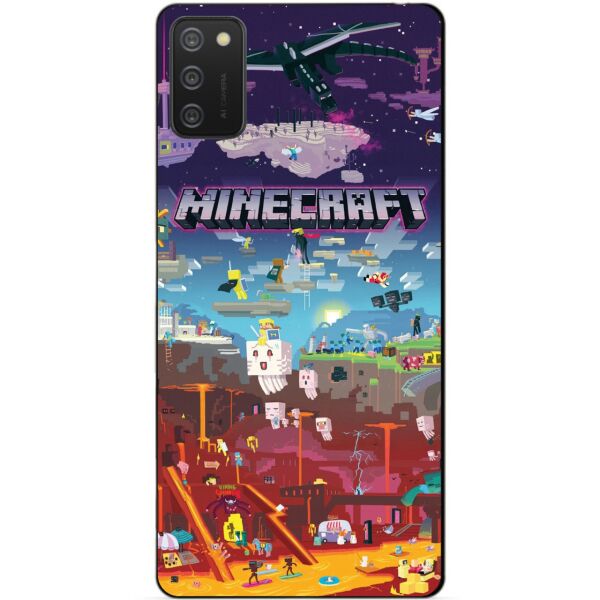 

Силиконовый бампер чехол Candy для Samsung A02s с игрой Minecraft