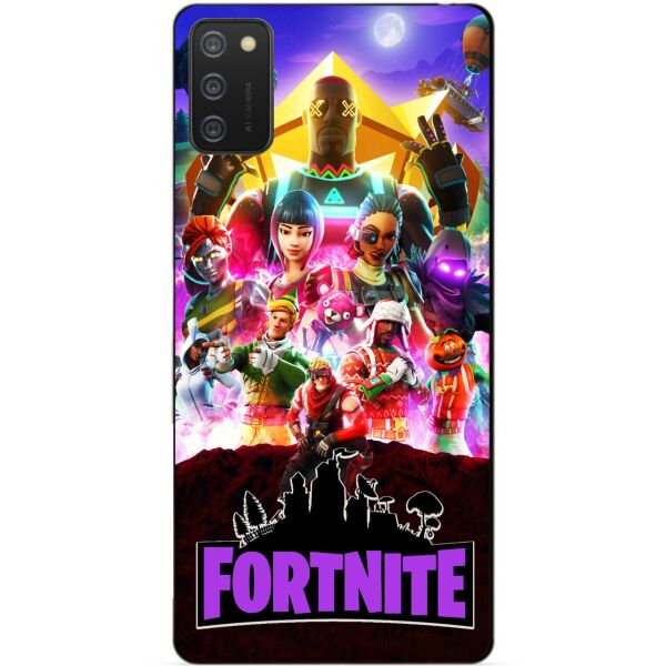 

Силиконовый бампер чехол Candy для Samsung A02s с рисунком Fortnite