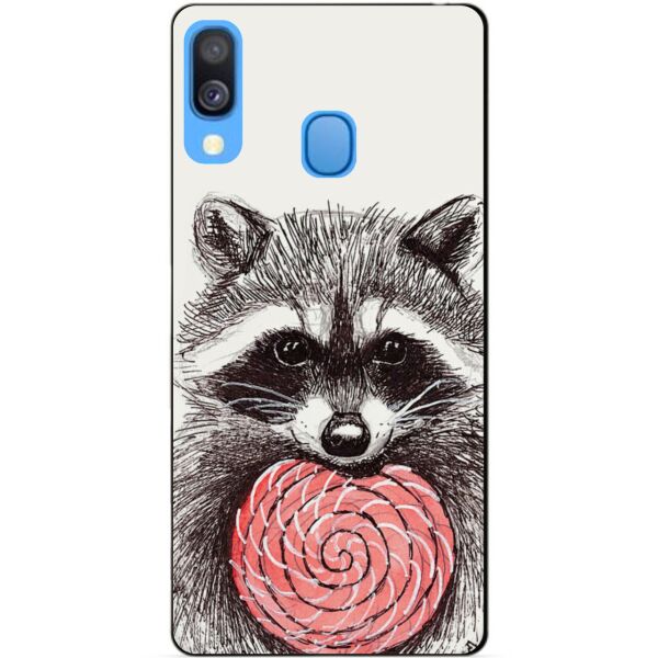 

Чехол силиконовый Candy для Samsung A40 2019 Galaxy A405f с рисунком Енот