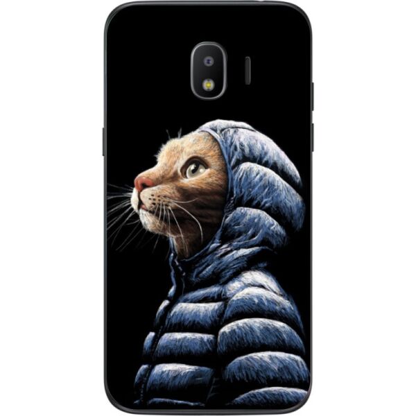

Силиконовый чехол бампер Candy для Samsung J2 2018 Galaxy J250 с рисунком Кот в куртке