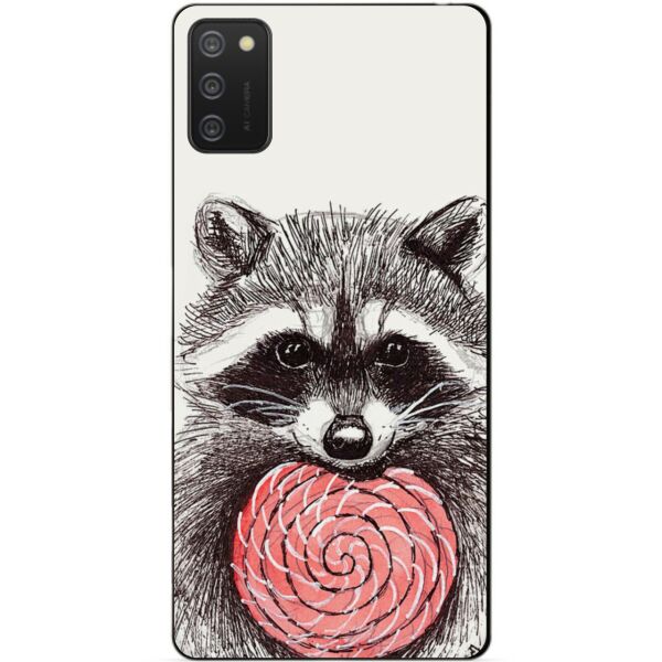 

Силиконовый бампер чехол Candy для Samsung A02s с рисунком Енот