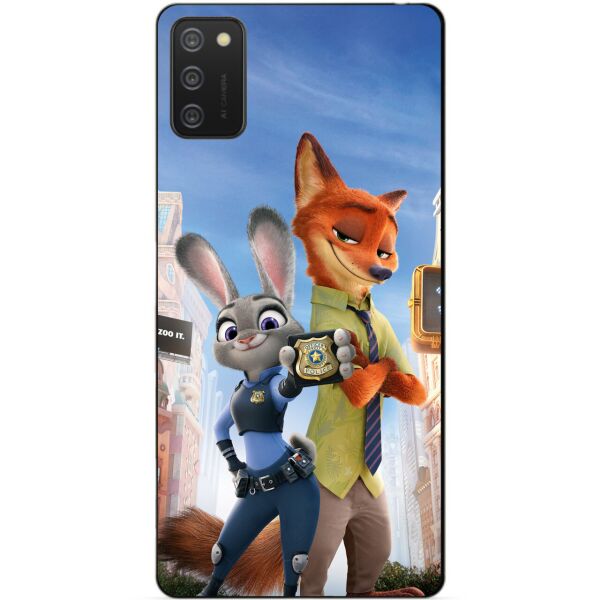 

Силиконовый бампер чехол Candy для Samsung A02s с рисунком Зверополис