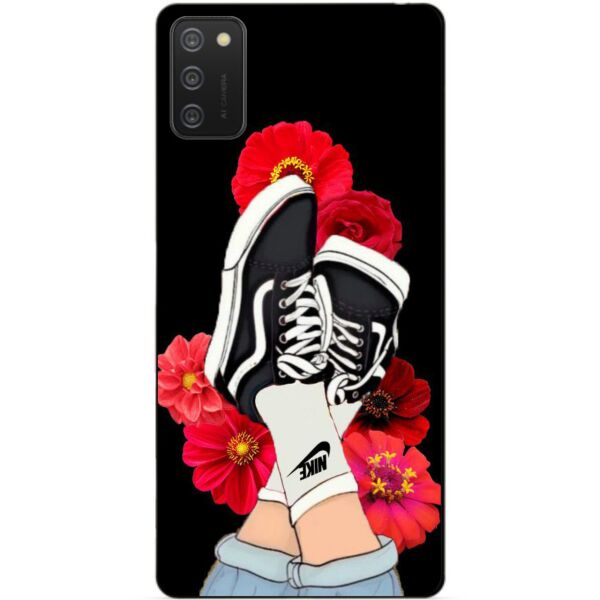 

Силиконовый бампер чехол Candy для Samsung A02s с рисунком Кеды