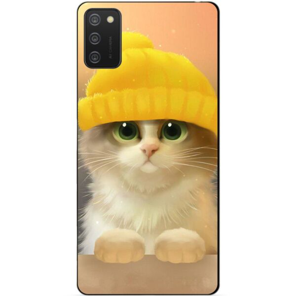 

Силиконовый бампер чехол Candy для Samsung A02s с рисунком Котик в шапке
