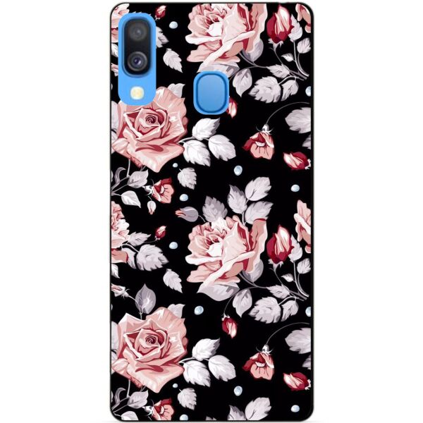 

Чехол силиконовый Candy для Samsung A40 2019 Galaxy A405f с рисунком Розы на черном фоне