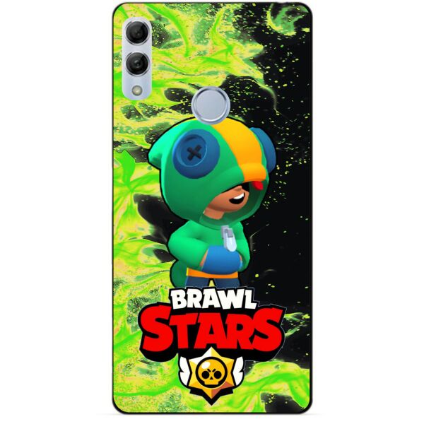 

Силиконовый бампер чехол Candy для Huawei Honor 10 Lite с героем Brawl Stars Леон Бравл