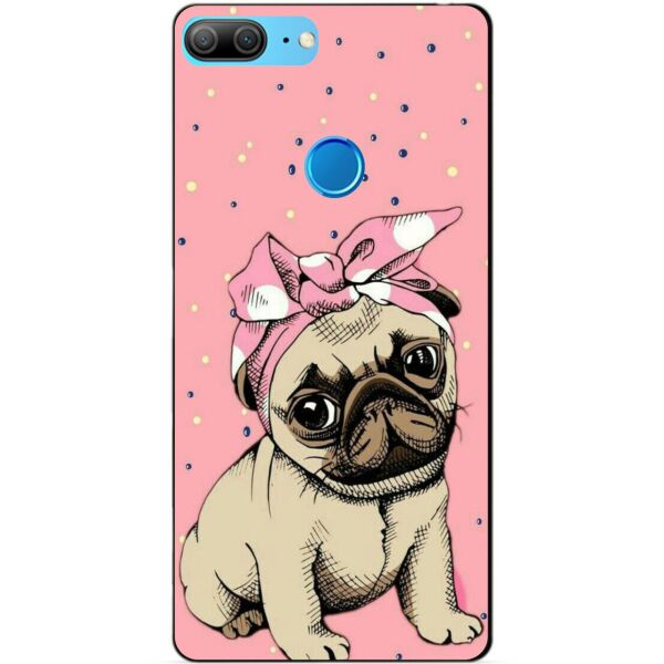 

Силиконовый чехол бампер Candy для Huawei Honor 9 Lite Мопс в косынке