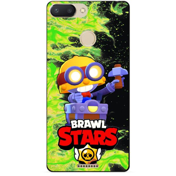

Силиконовый бампер чехол Candy для Xiaomi Redmi 6 с Героем Brawl Stars Карл