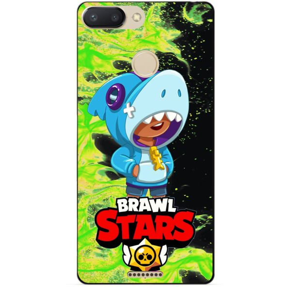 

Силиконовый бампер чехол Candy для Xiaomi Redmi 6 с Героем Brawl Stars Леон Акула