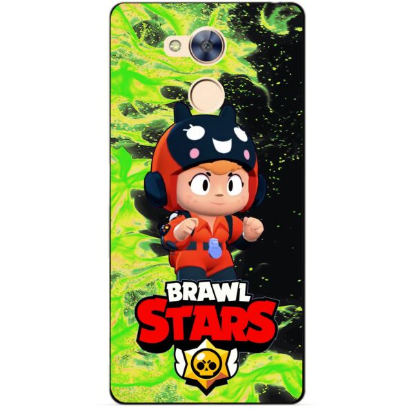 

Силиконовый бампер чехол Candy для Huawei Honor 6a с Героем Brawl Stars Беа снайпер