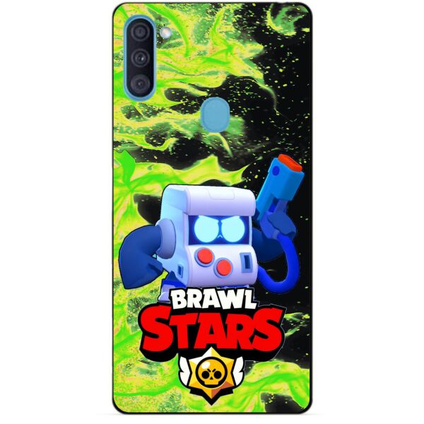 

Силиконовый бампер чехол Candy для Samsung A11 Galaxy A115f с Героем Brawl Stars 8-Бит