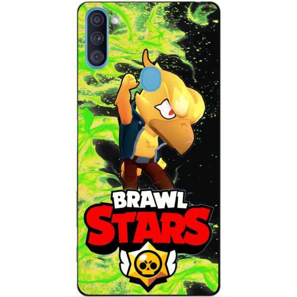 

Силиконовый бампер чехол Candy для Samsung A11 Galaxy A115f с Героем Brawl Stars Ворон Феникс