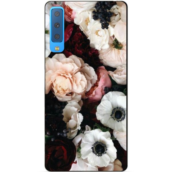 

Чехол силиконовый Candy для Samsung A7 2018 Galaxy A750 с рисунком Белые маки