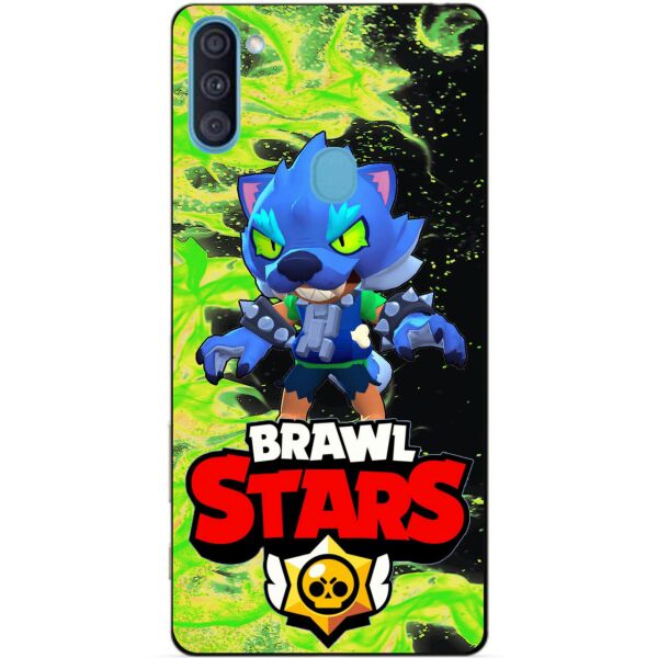 

Силиконовый бампер чехол Candy для Samsung A11 Galaxy A115f с Героем Brawl Stars Леон оборотень