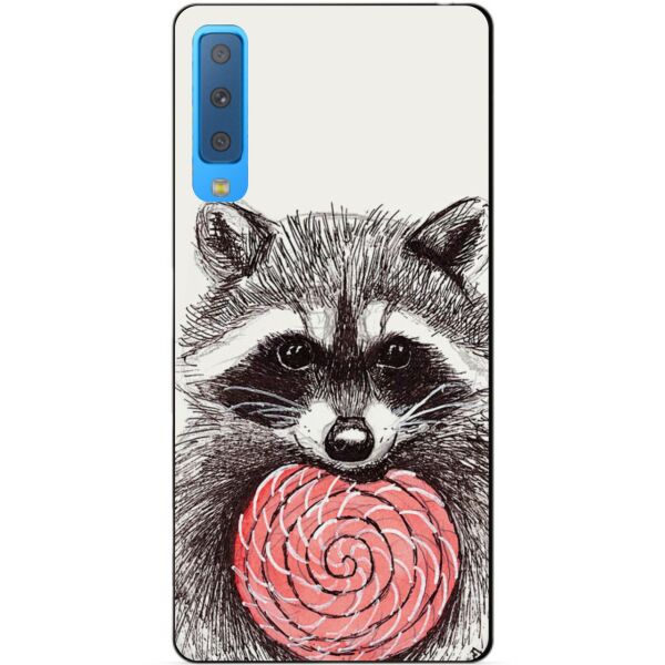 

Чехол силиконовый Candy для Samsung A7 2018 Galaxy A750 с рисунком Енот