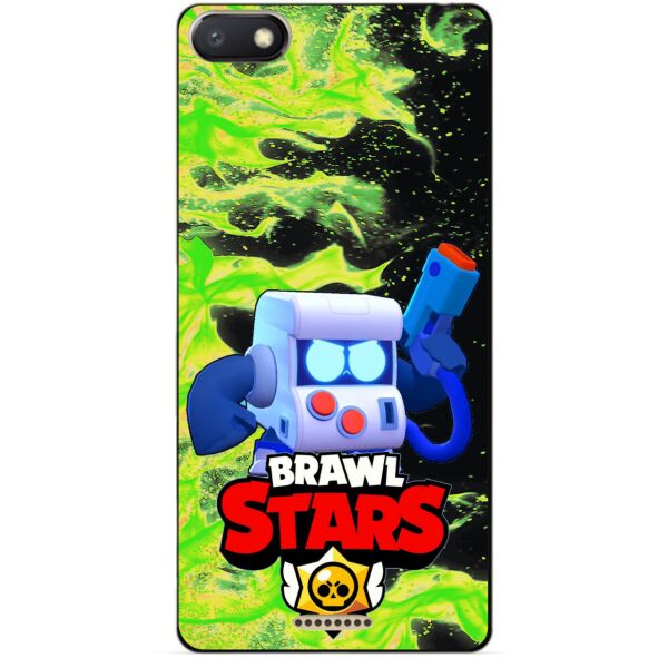 

Силиконовый бампер чехол Candy для Xiaomi Redmi 6a с Героем Brawl Stars 8-Бит