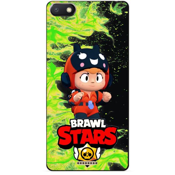 

Силиконовый бампер чехол Candy для Xiaomi Redmi 6a с Героем Brawl Stars Беа Снайпер