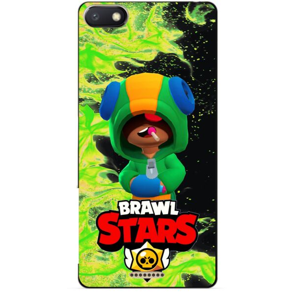 

Силиконовый бампер чехол Candy для Xiaomi Redmi 6a с Героем Brawl Stars Леон