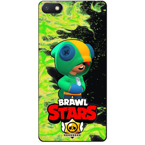 

Силиконовый бампер чехол Candy для Xiaomi Redmi 6a с Героем Brawl Stars Леон Brawl