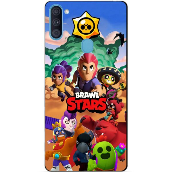 

Силиконовый бампер чехол Candy для Samsung A11 с игрой Бравл Старс