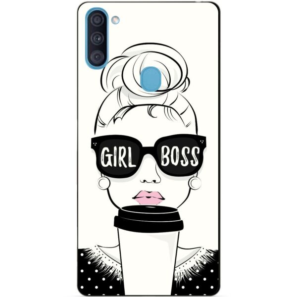 

Силиконовый бампер чехол Candy для Samsung A11 с рисунком Girl Boss