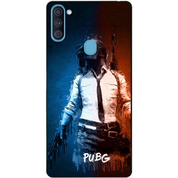 

Силиконовый бампер чехол Candy для Samsung A11 с рисунком PUBG