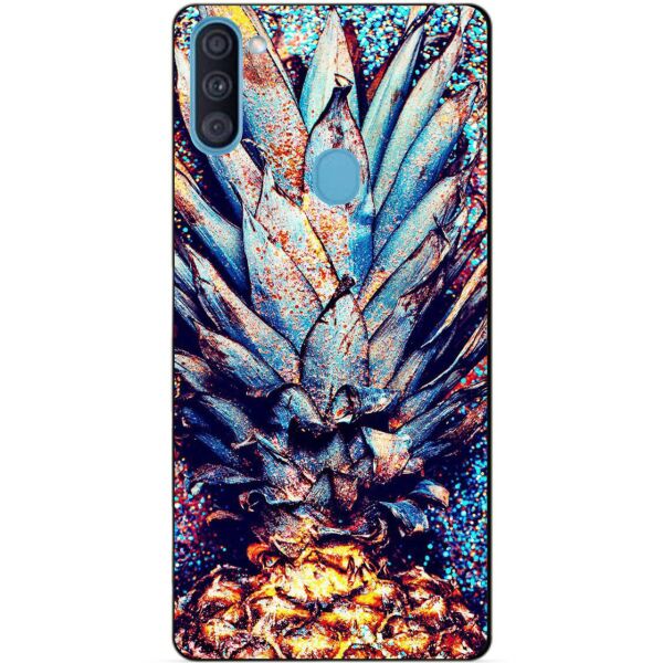 Силиконовый бампер чехол Candy для Samsung A11 с рисунком Ананас