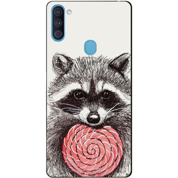 

Силиконовый бампер чехол Candy для Samsung A11 с рисунком Енот