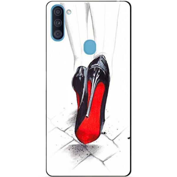 

Силиконовый бампер чехол Candy для Samsung A11 с рисунком Лабутены