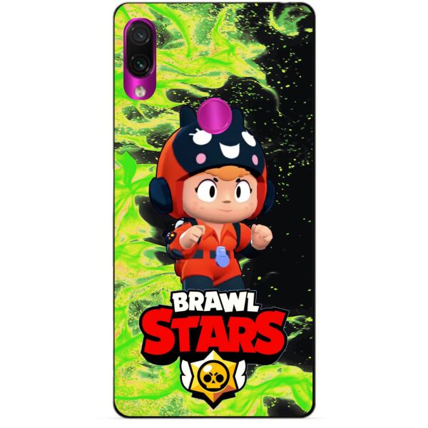 

Силиконовый бампер чехол Candy для Xiaomi Redmi 7 с Героем Brawl Stars Беа снайпер
