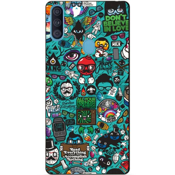 

Силиконовый бампер чехол Candy для Samsung A11 с рисунком Стикеры