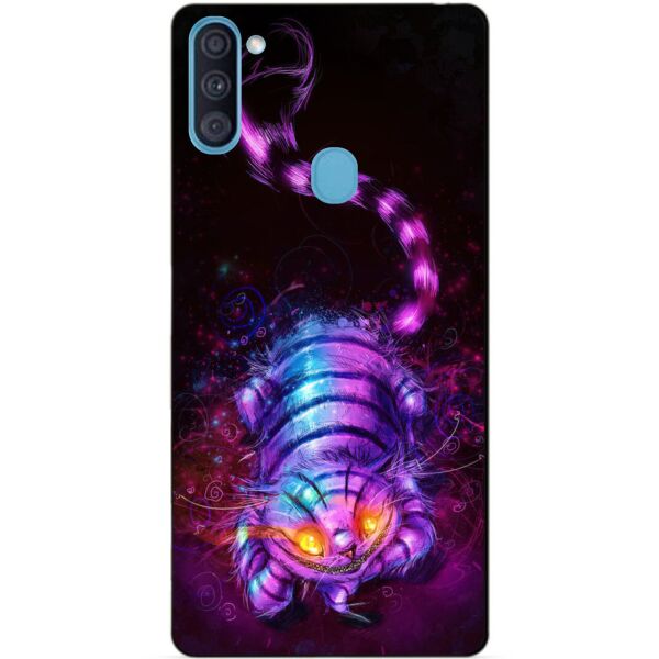 

Силиконовый бампер чехол Candy для Samsung A11 с рисунком Чеширский кот