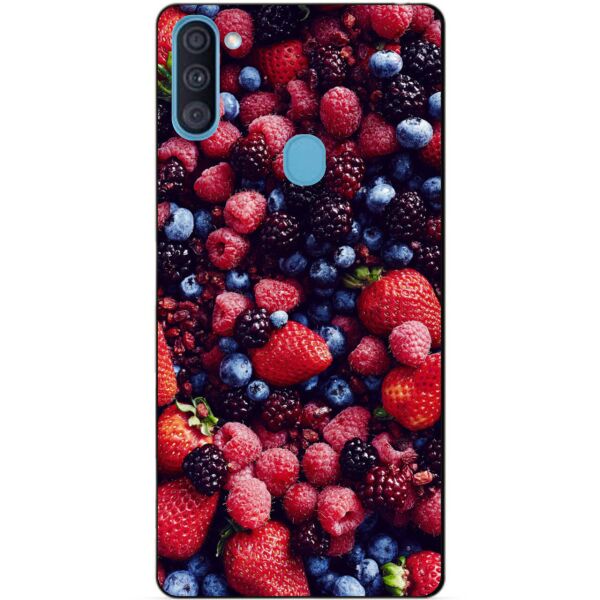 

Силиконовый бампер чехол Candy для Samsung A11 с рисунком Ягоды