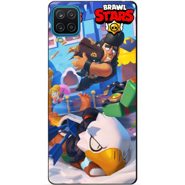 

Силиконовый бампер чехол Candy для Samsung A12 Веселые каникулы Булл Brawl Stars