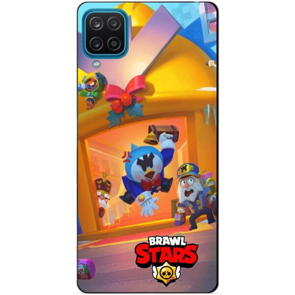 

Силиконовый бампер чехол Candy для Samsung A12 Веселые каникулы Мистер П. Brawl Stars